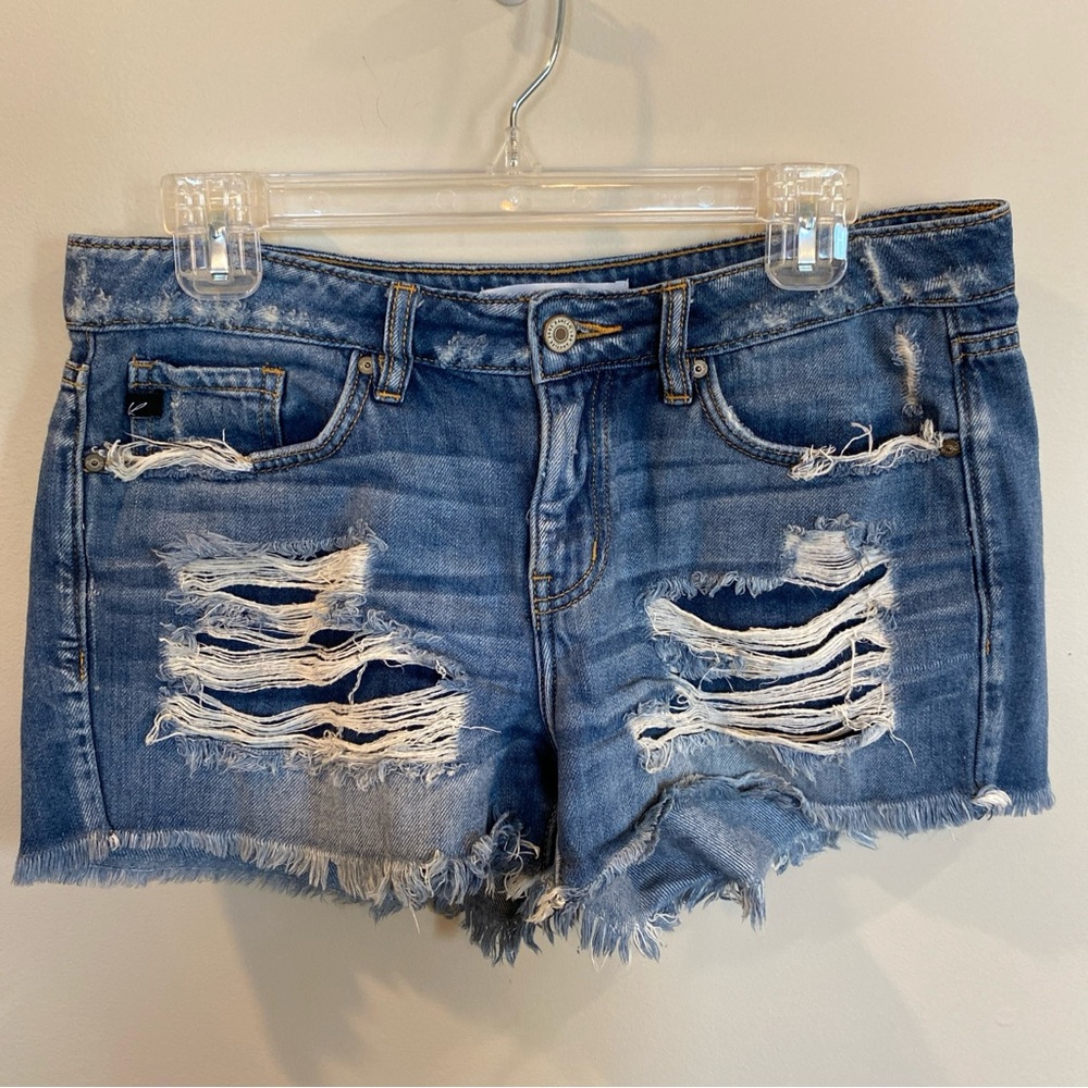 KanCan Denim Shorts Destroyed Cut Off Size 27 7